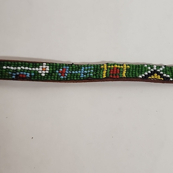 Colorful Vintage Native American Handcrafted Beaded Belt/Hat Band Size 26 main image 4